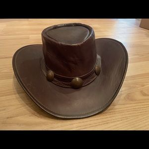 Nacca Dacca womens brown Vintage Leather Hat Boho Style